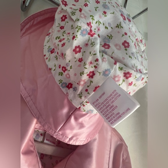 Protection System Girls 4T Pink Lined Rain jacket with matching lined hat - Picture 3 of 15